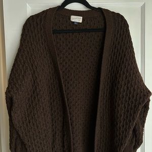Chocolate Brown Loose Knit Cardigan